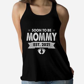Soon To Be Mommy Est 2022 New Mom Gift Mothers Day Ladies Flowy Tank - Seseable