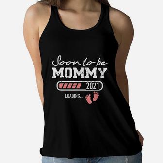 Soon To Be Mommy Loading 2021 Ladies Flowy Tank - Seseable