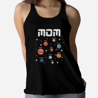 Space Mom Solar Planets Ladies Flowy Tank - Seseable