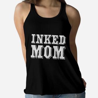 Tattoo Off Shoulder Tattooed Mom Gifts Ladies Flowy Tank - Seseable