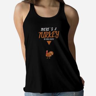 Thanksgiving Turkey Premium Expecting Mom Wife Ladies Flowy Tank - Seseable