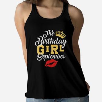 The Birthday Girl September Great Birthday Gift Women Flowy Tank - Seseable