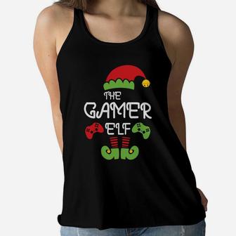 The Gamer Elf Family Matching Christmas Gift Ideas Women Flowy Tank - Seseable