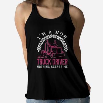 Truck Driver Mom Ladies Flowy Tank - Seseable