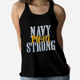United States Navy Proud Mom Strong Usa Ladies Flowy Tank - Seseable