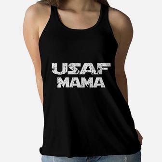 Us Air Force Mama Proud Usaf Mom Gift Af Ladies Flowy Tank - Seseable