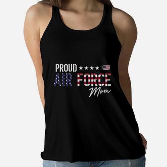 Us Flag Proud Air Force Mom Ladies Flowy Tank - Seseable