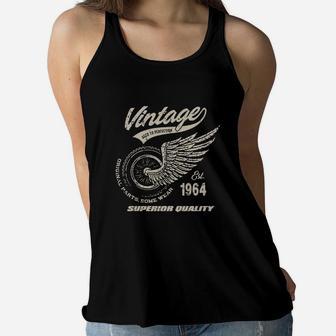 Vintage Est 1964 Retro Motorcycle Superior Quality Birthday Gift Women Flowy Tank - Seseable