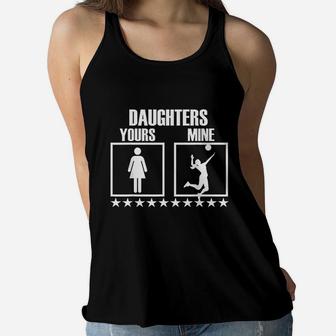 Volleyball Mom And Dad Gift For Volleyball Parent Ladies Flowy Tank - Seseable