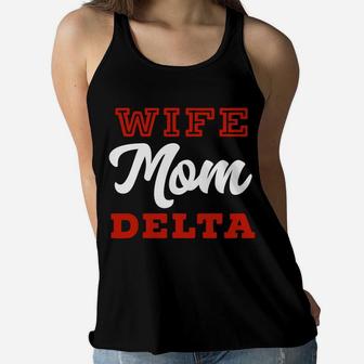 Wife Mom Delta Mothers Appreciation Ladies Flowy Tank - Seseable