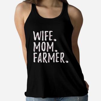 Wife Mom Farmer Ladies Flowy Tank - Seseable