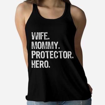 Wife Mommy Protector Hero Ladies Flowy Tank - Seseable