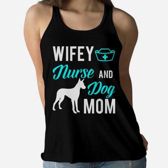 Wifey Nurse Dog Mom Cute Mothers Day Nurse Ladies Flowy Tank - Seseable
