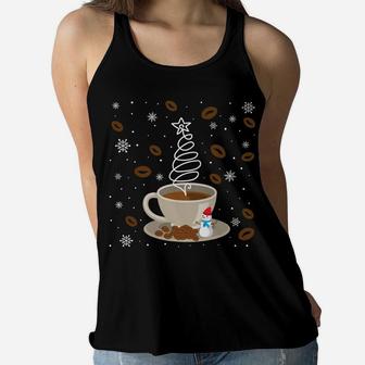 Winter Snowman Holiday Coffee Lover Cup Of Coffee Christmas Women Flowy Tank - Seseable