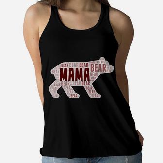 Womens Mama Bear Funny Great For Moms On Mothers Day Ladies Flowy Tank - Seseable