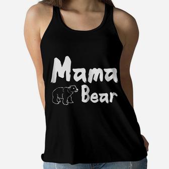 Womens Mama Bear With Bear Artwork, gifts for mom Ladies Flowy Tank - Seseable