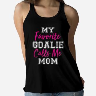 Womens Mom Shirts Funny Ice Hockey Lacrosse Mom Gift Ladies Flowy Tank - Seseable