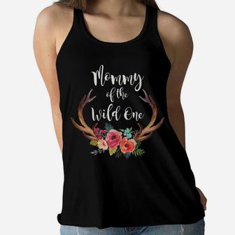 Womens Mommy Of The Wild One Ladies Flowy Tank - Seseable