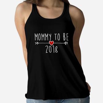 Womens Mommy To Be 2018 Mother Bear Ladies Flowy Tank - Seseable