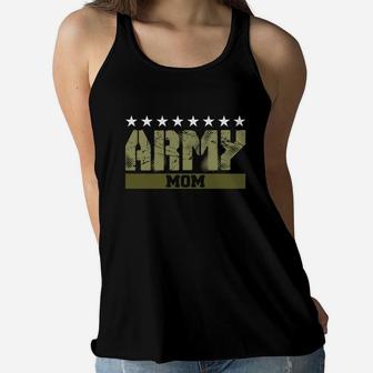 Womens Proud Army Mom Us Army Mom Gift Ladies Flowy Tank - Seseable