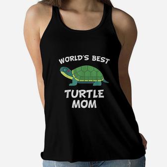 World's Best Turtle Mom Turtle Owner Ladies Flowy Tank - Seseable