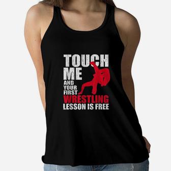 Wrestling Coach Sports Gifts For Men Women Dad Mom Ladies Flowy Tank - Seseable