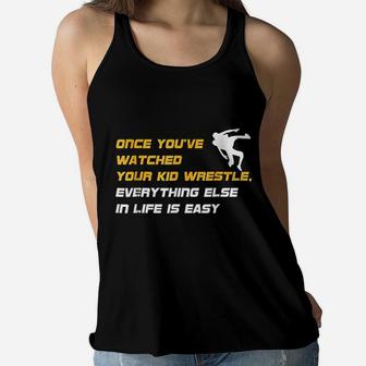 Wrestling Mom Once You Watch Your Kid Wrestle Mothers Day Ladies Flowy Tank | Seseable UK