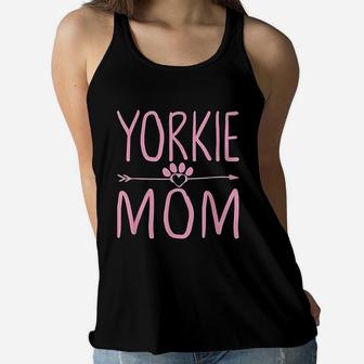 Yorkie Mom Funny Dog Lover Mama Mothers Day Ladies Flowy Tank - Seseable