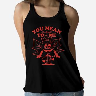 You Mean The World To Me Love You All Of Time Women Flowy Tank - Seseable