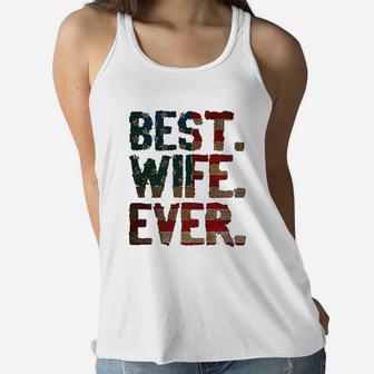 4th Of July Usa Mothers Day Gift Best Wife Ever Ladies Flowy Tank - Seseable
