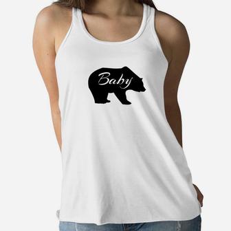 Baby Bear Premium Mommy Daddy And Me Shirt Ladies Flowy Tank - Seseable