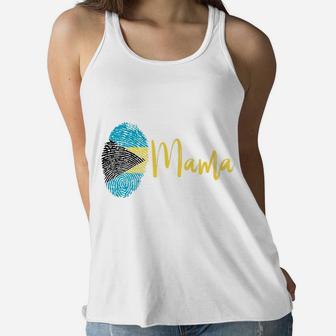 Bahamian Mama Gift For Mom From The Bahamas Ladies Flowy Tank - Seseable