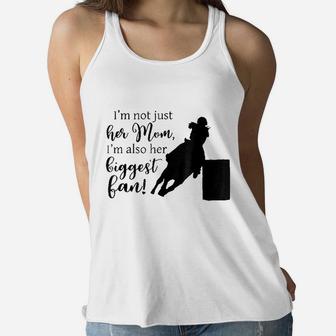 Barrel Racing Mom Cowgirl Horse Riding Racer Ladies Flowy Tank - Seseable