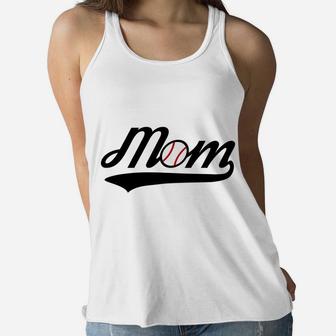 Baseball Mom Team Mother Mama Ladies Flowy Tank - Seseable