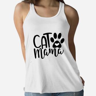 Cat Mama Funny Cat Ladies Flowy Tank - Seseable
