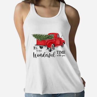Christmas Trees It Is The Most Wonderful Time Of The Year For Everyone Women Flowy Tank - Seseable