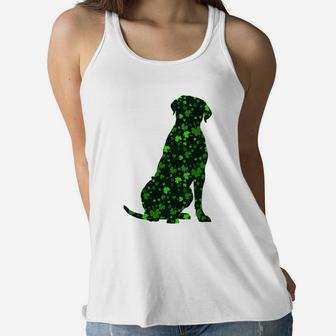 Cute Shamrock Cane Corso Mom Dad Gift St Patricks Day Awesome Dog Lovers Gift Ladies Flowy Tank - Seseable