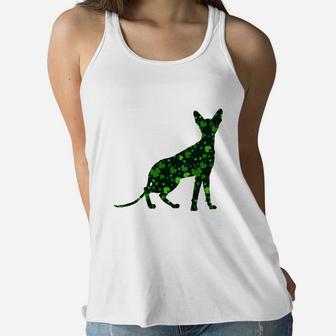 Cute Shamrock Cornish Rex Mom Dad Gift St Patricks Day Awesome Cat Lovers Gift Ladies Flowy Tank - Seseable