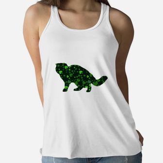 Cute Shamrock Exotic Shorthair Mom Dad Gift St Patricks Day Awesome Cat Lovers Gift Ladies Flowy Tank - Seseable