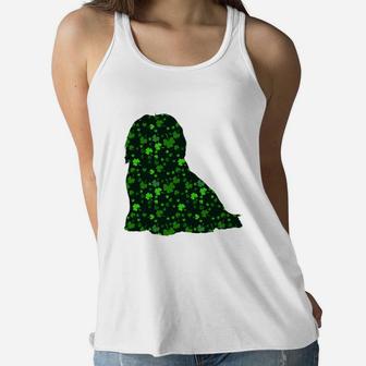 Cute Shamrock Havanese Mom Dad Gift St Patricks Day Awesome Dog Lovers Gift Ladies Flowy Tank - Seseable