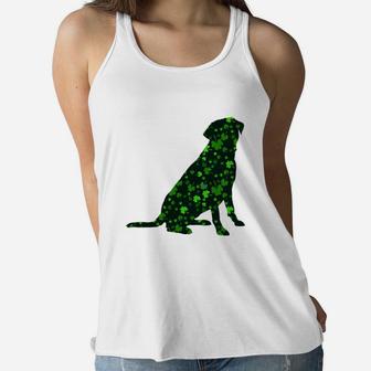 Cute Shamrock Labrador Retriever Mom Dad Gift St Patricks Day Awesome Dog Lovers Gift Ladies Flowy Tank - Seseable