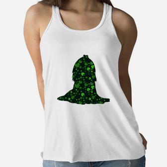 Cute Shamrock Maltese Mom Dad Gift St Patricks Day Awesome Dog Lovers Gift Ladies Flowy Tank - Seseable