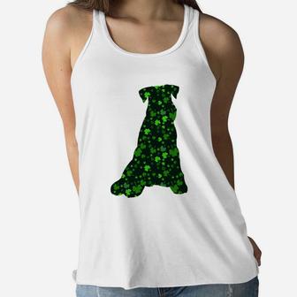 Cute Shamrock Miniature Schnauzer Mom Dad Gift St Patricks Day Awesome Dog Lovers Gift Ladies Flowy Tank - Seseable