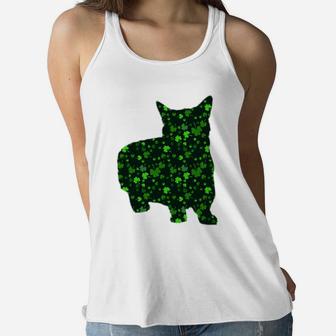 Cute Shamrock Munchkin Mom Dad Gift St Patricks Day Awesome Cat Lovers Gift Ladies Flowy Tank - Seseable