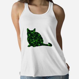 Cute Shamrock Thai Mom Dad Gift St Patricks Day Awesome Cat Lovers Gift Ladies Flowy Tank - Seseable