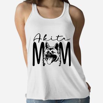 Dog Mom Akita Ladies Flowy Tank - Seseable
