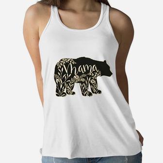 Floral Mama Bear Print Mom Mothers Gift Ladies Flowy Tank - Seseable