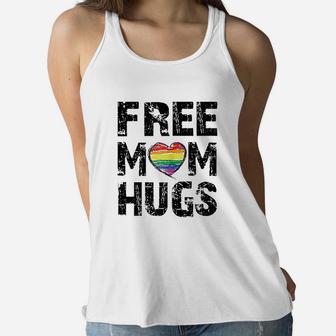 Free Mom Hugs Cute Lgbt Pride Gay Gift Ladies Flowy Tank - Seseable