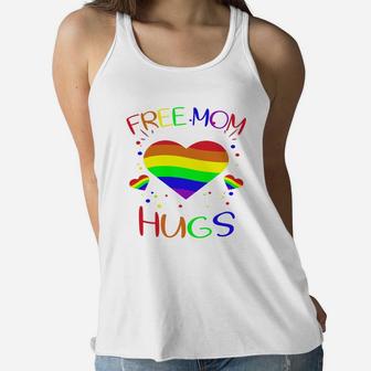 Free Mom Hugs Pride Lgbt Rainbow Gifts Ladies Flowy Tank - Seseable