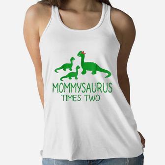 Fun Mother Mom Baby Kids Dinosaur Ladies Flowy Tank - Seseable